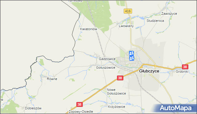mapa Gadzowice, Gadzowice na mapie Targeo