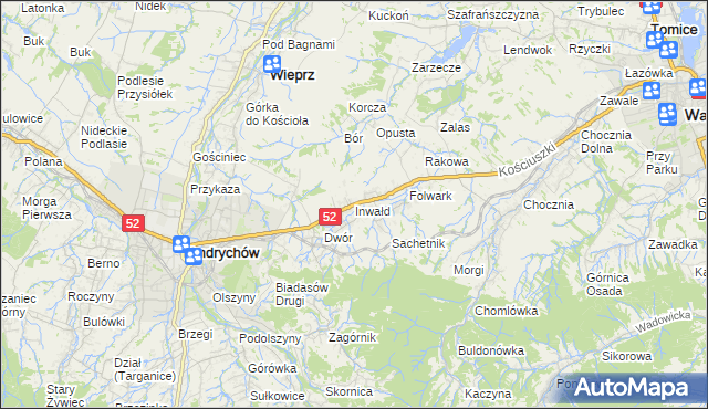 mapa Inwałd, Inwałd na mapie Targeo