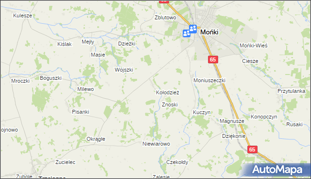 mapa Kołodzież, Kołodzież na mapie Targeo