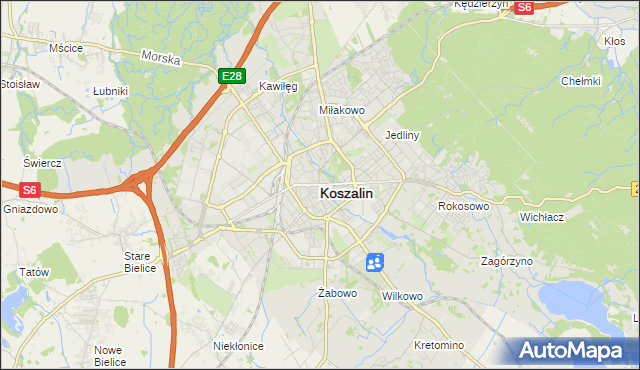 mapa Koszalina, Koszalin na mapie Targeo