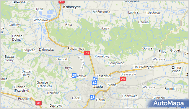 mapa Kowalowy, Kowalowy na mapie Targeo