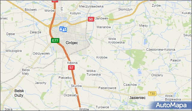 mapa Krobów, Krobów na mapie Targeo