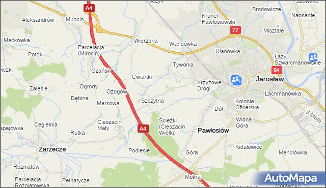 mapa Maleniska gmina Pawłosiów, Maleniska gmina Pawłosiów na mapie Targeo