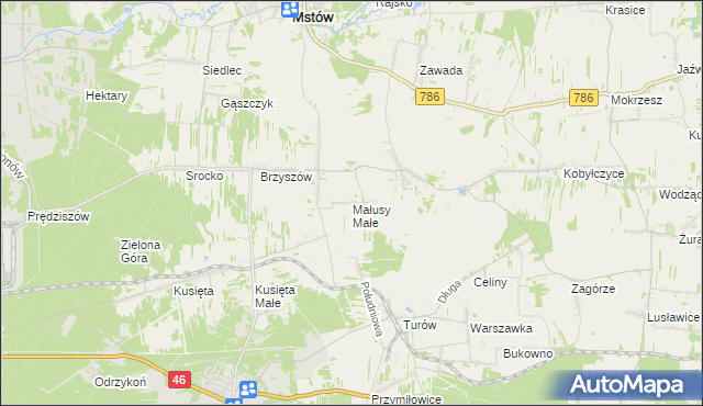 mapa Małusy Małe, Małusy Małe na mapie Targeo