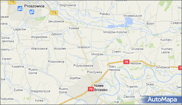 mapa Mniszów, Mniszów na mapie Targeo