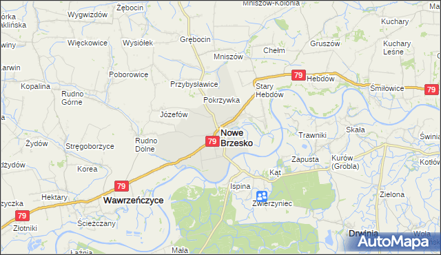 mapa Nowe Brzesko, Nowe Brzesko na mapie Targeo