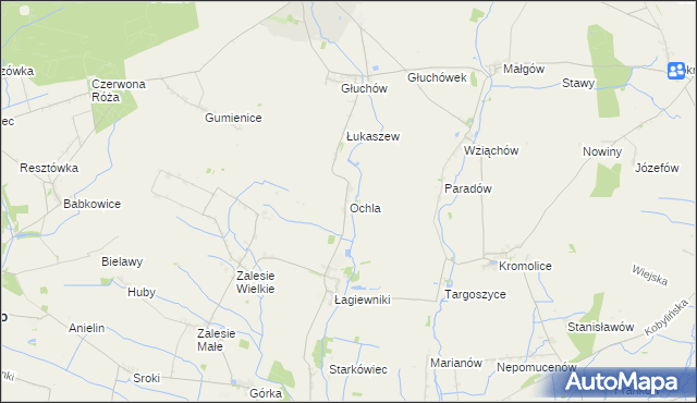mapa Ochla, Ochla na mapie Targeo