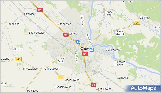 mapa Oława, Oława na mapie Targeo