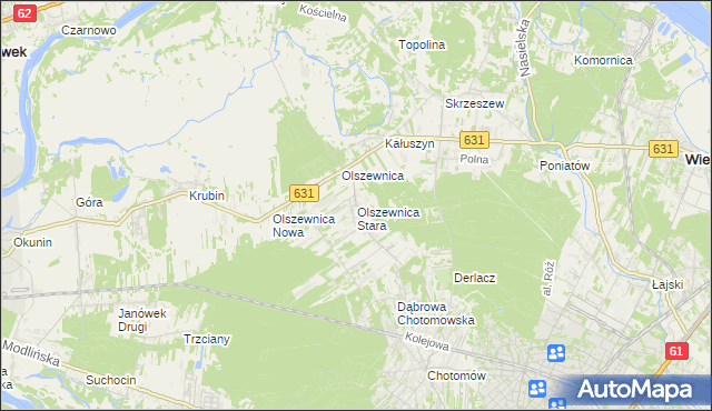 mapa Olszewnica Stara, Olszewnica Stara na mapie Targeo