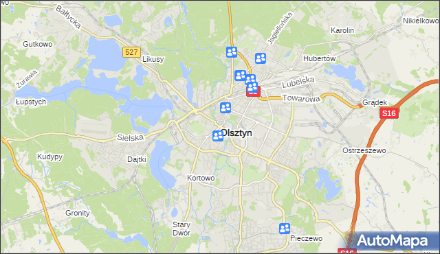 mapa Olsztyna, Olsztyn na mapie Targeo
