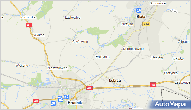 mapa Prężynka, Prężynka na mapie Targeo