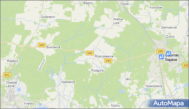 mapa Rościsławice, Rościsławice na mapie Targeo