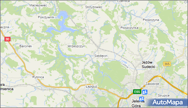 mapa Siedlęcin, Siedlęcin na mapie Targeo