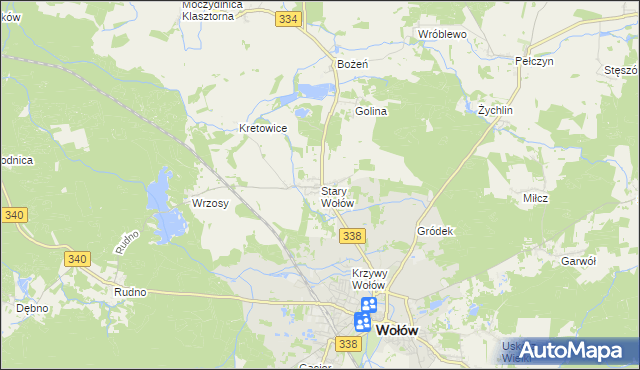 mapa Stary Wołów, Stary Wołów na mapie Targeo