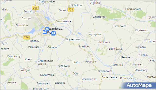 mapa Stradlice, Stradlice na mapie Targeo