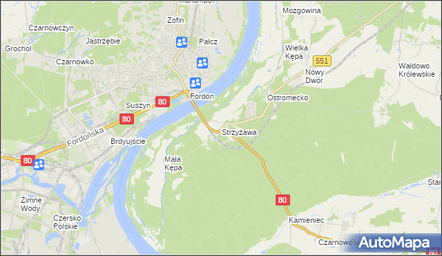 mapa Strzyżawa, Strzyżawa na mapie Targeo