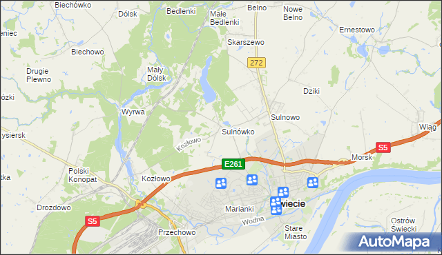 mapa Sulnówko, Sulnówko na mapie Targeo