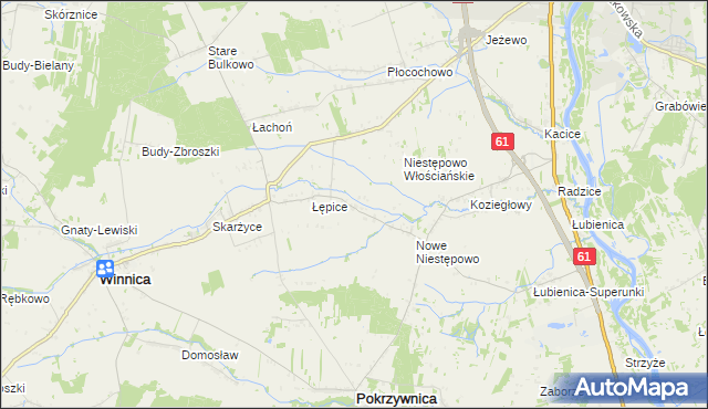 mapa Witki gmina Pokrzywnica, Witki gmina Pokrzywnica na mapie Targeo