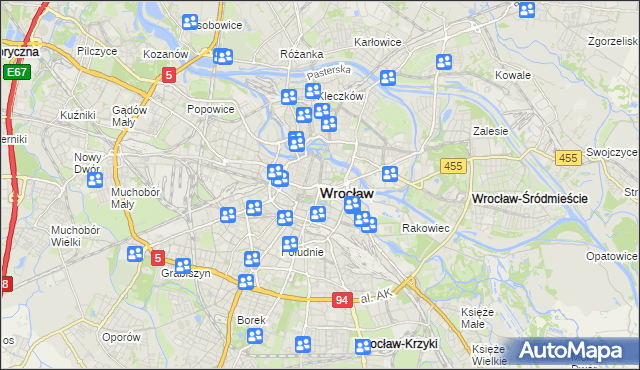 mapa Wrocławia, Wrocław na mapie Targeo