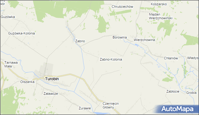 mapa Żabno-Kolonia, Żabno-Kolonia na mapie Targeo