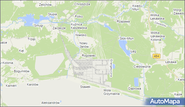 mapa Biłgoraj gmina Kleszczów, Biłgoraj gmina Kleszczów na mapie Targeo