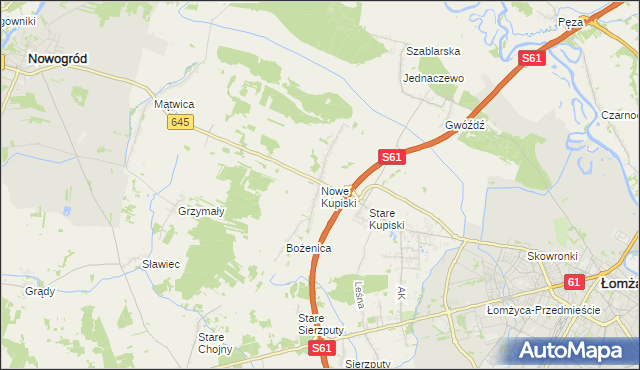 mapa Nowe Kupiski, Nowe Kupiski na mapie Targeo