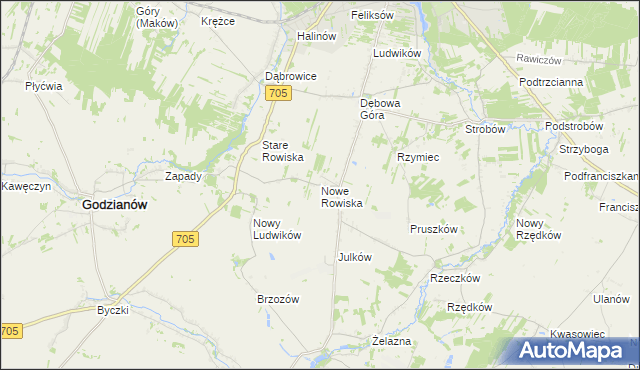 mapa Nowe Rowiska, Nowe Rowiska na mapie Targeo