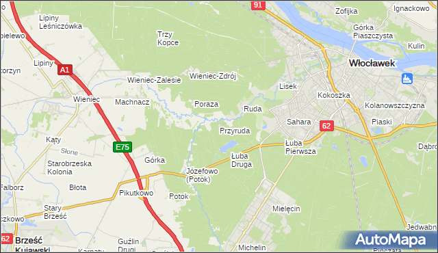 mapa Przyruda, Przyruda na mapie Targeo