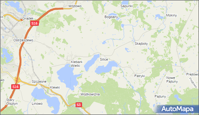 mapa Silice, Silice na mapie Targeo
