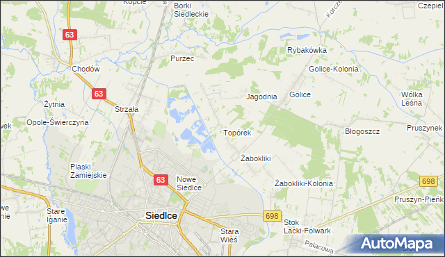 mapa Topórek, Topórek na mapie Targeo