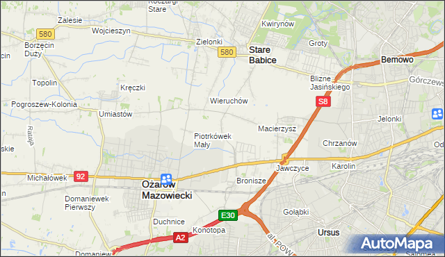 mapa Piotrkówek Duży, Piotrkówek Duży na mapie Targeo