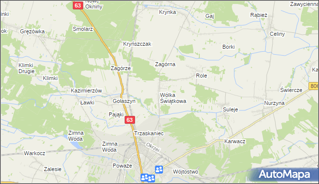 mapa Wólka Świątkowa, Wólka Świątkowa na mapie Targeo