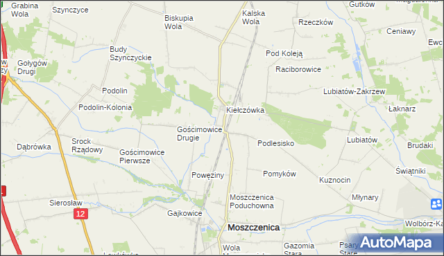 mapa Baby gmina Moszczenica, Baby gmina Moszczenica na mapie Targeo