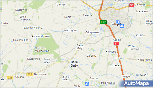 mapa Belsk Mały, Belsk Mały na mapie Targeo