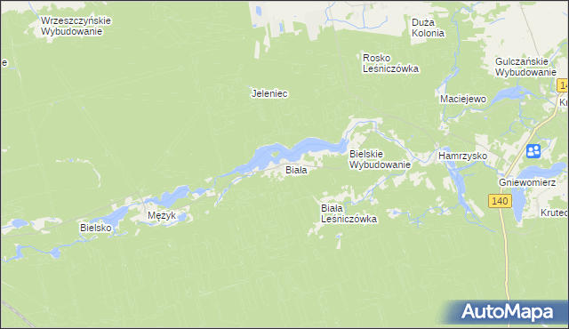 mapa Biała gmina Wieleń, Biała gmina Wieleń na mapie Targeo