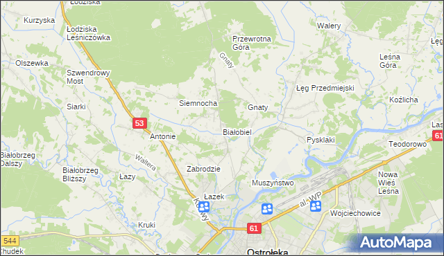 mapa Białobiel, Białobiel na mapie Targeo