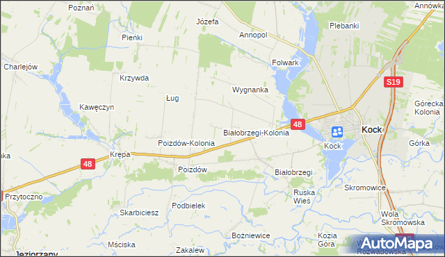 mapa Białobrzegi-Kolonia, Białobrzegi-Kolonia na mapie Targeo