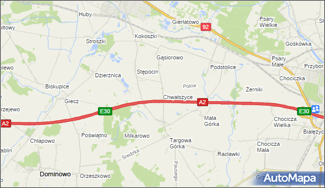 mapa Chwałszyce, Chwałszyce na mapie Targeo
