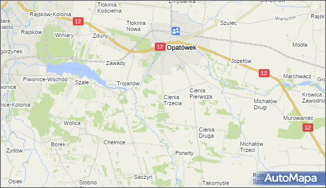 mapa Cienia Trzecia, Cienia Trzecia na mapie Targeo