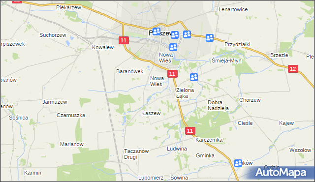 mapa Folusz gmina Pleszew, Folusz gmina Pleszew na mapie Targeo