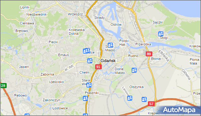 mapa Gdańska, Gdańsk na mapie Targeo