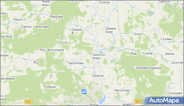 mapa Gościmin Wielki, Gościmin Wielki na mapie Targeo