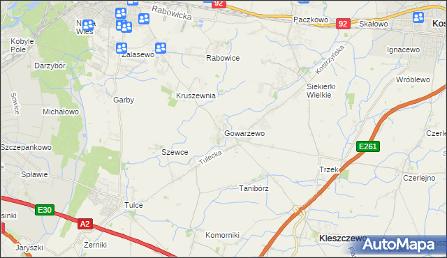 mapa Gowarzewo, Gowarzewo na mapie Targeo