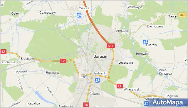 mapa Jarocin, Jarocin na mapie Targeo