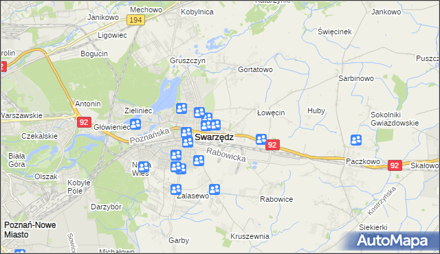 mapa Jasin gmina Swarzędz, Jasin gmina Swarzędz na mapie Targeo