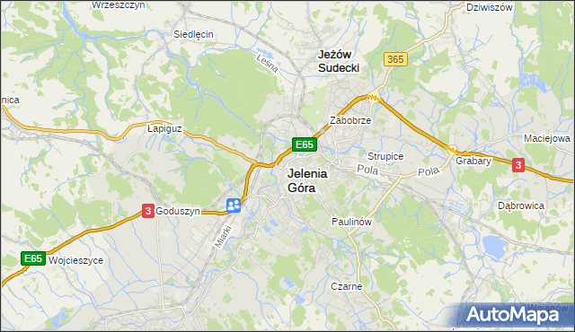 mapa Jelenia Góra, Jelenia Góra na mapie Targeo