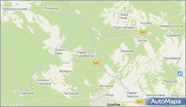 mapa Józefów Roztoczański, Józefów Roztoczański na mapie Targeo