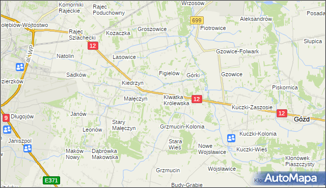 mapa Klwatka Królewska, Klwatka Królewska na mapie Targeo