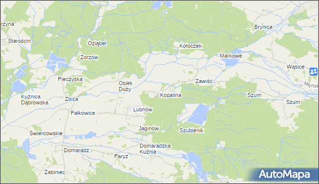 mapa Kopalina gmina Pokój, Kopalina gmina Pokój na mapie Targeo