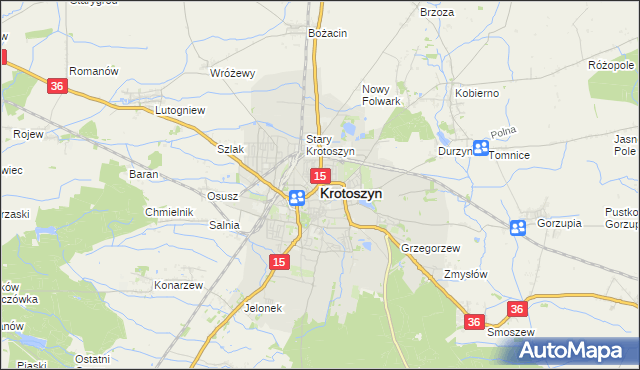 mapa Krotoszyna, Krotoszyn na mapie Targeo